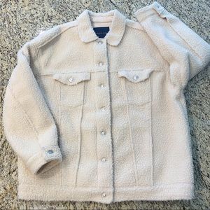 Oversized Sherpa - Teddy style Trucker Jacket.